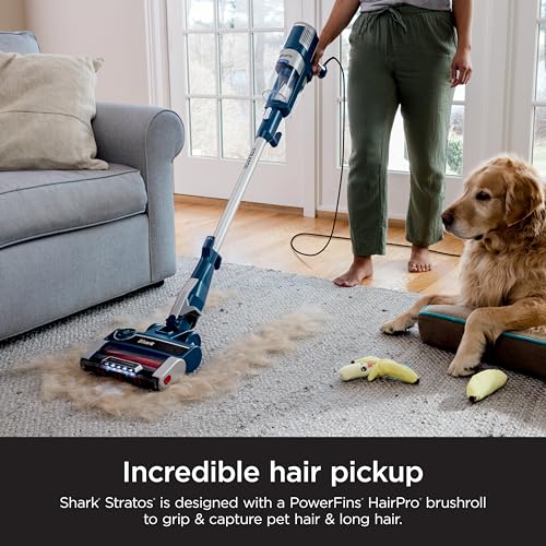 Shark HV322 Rocket Deluxe Pro Corded Stick Vacuum with LED Headlights, XL Dust Cup, Lightweight, Perfect for Pet Hair Pickup, Converts to a Hand Vacuum, with Pet Attachments, Bordeaux/Silver