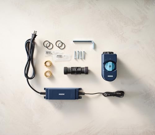 Moen Flo Smart Water Monitor and Automatic Shutoff Sensor, Wi-Fi Connected Water Leak Detector for 1-Inch Diameter Pipe, 900-006