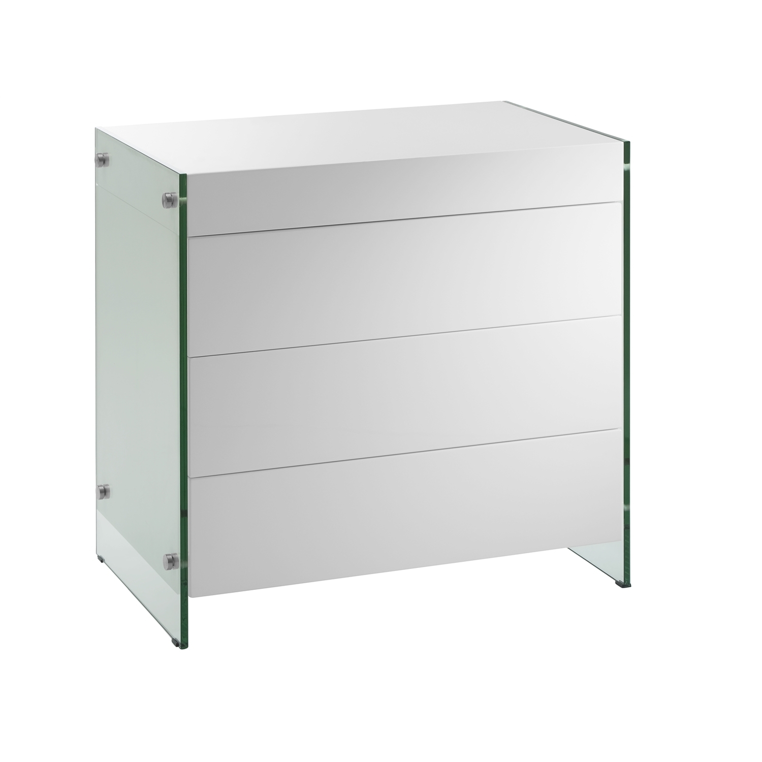 Casabianca Furniture Modern Il Vetro Engineered Wood Dresser in White
