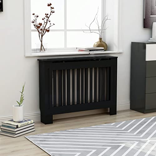 loibinfen Modern Radiator Cover Heating Covers for Living Room, Bedroom, MDF Heating Cabinet, Black
