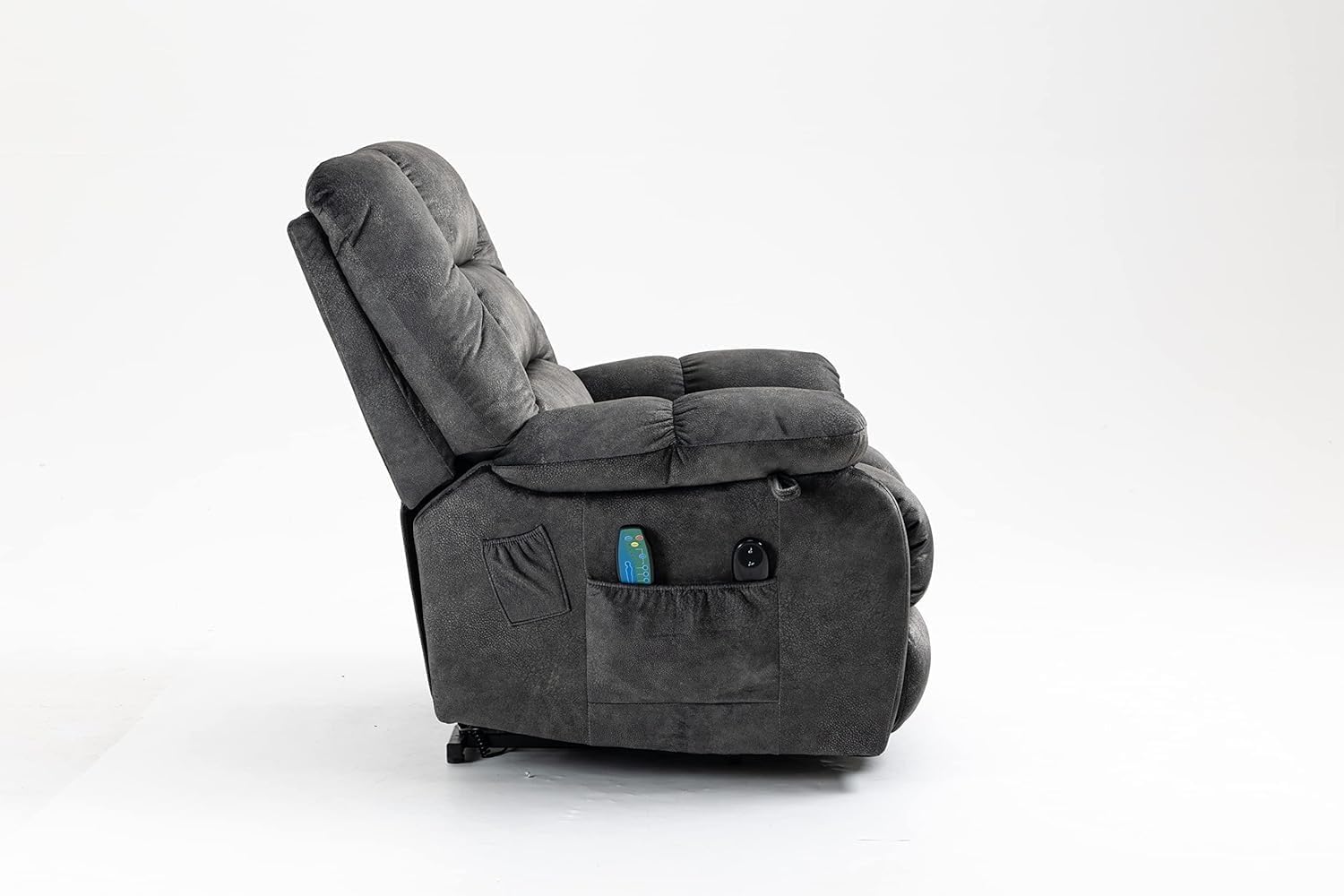 Large Fabric Power Lift Chairs Recliner for Elderly Oversized Dual Motor Lift Recliner, Electric Recliner Chair with Infinity Position, Heat and Massage, USB Ports