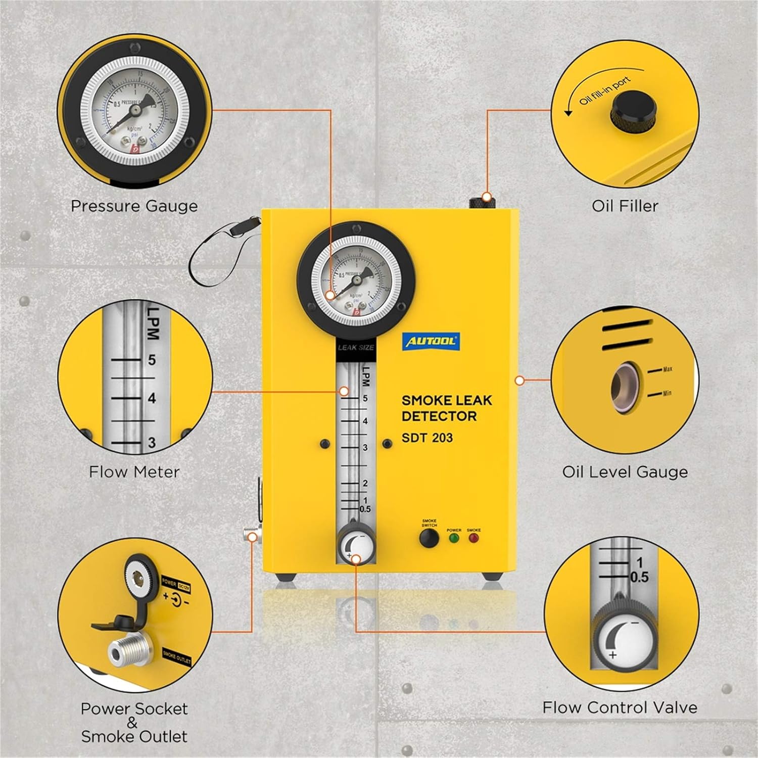 AUTOOL EVAP Vacuum Automotive Smoke Machine Leak Detector Diagnostic Tester