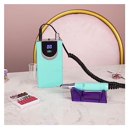 Nail Drill, Portable Cordless Nail Drill Machine, 30000RPM Rechargeable Manicure Electric Nail File Drill Machine Manicure Pedicure Tool, Nail Drill Bits Sanding Ba (Bianco A)