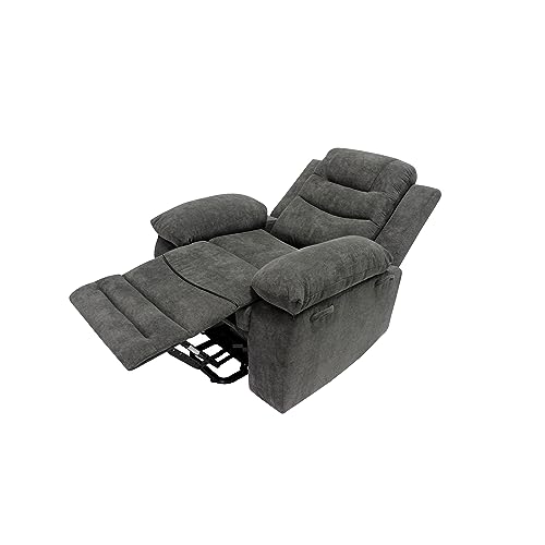 AC Pacific Hank Contemporary Power Recliner Adults, Lift Chair for Up to 661 Lbs Weight Capacity, Includes Quiet Rail System for Smooth Transitions and Versatile Comfort, Gray