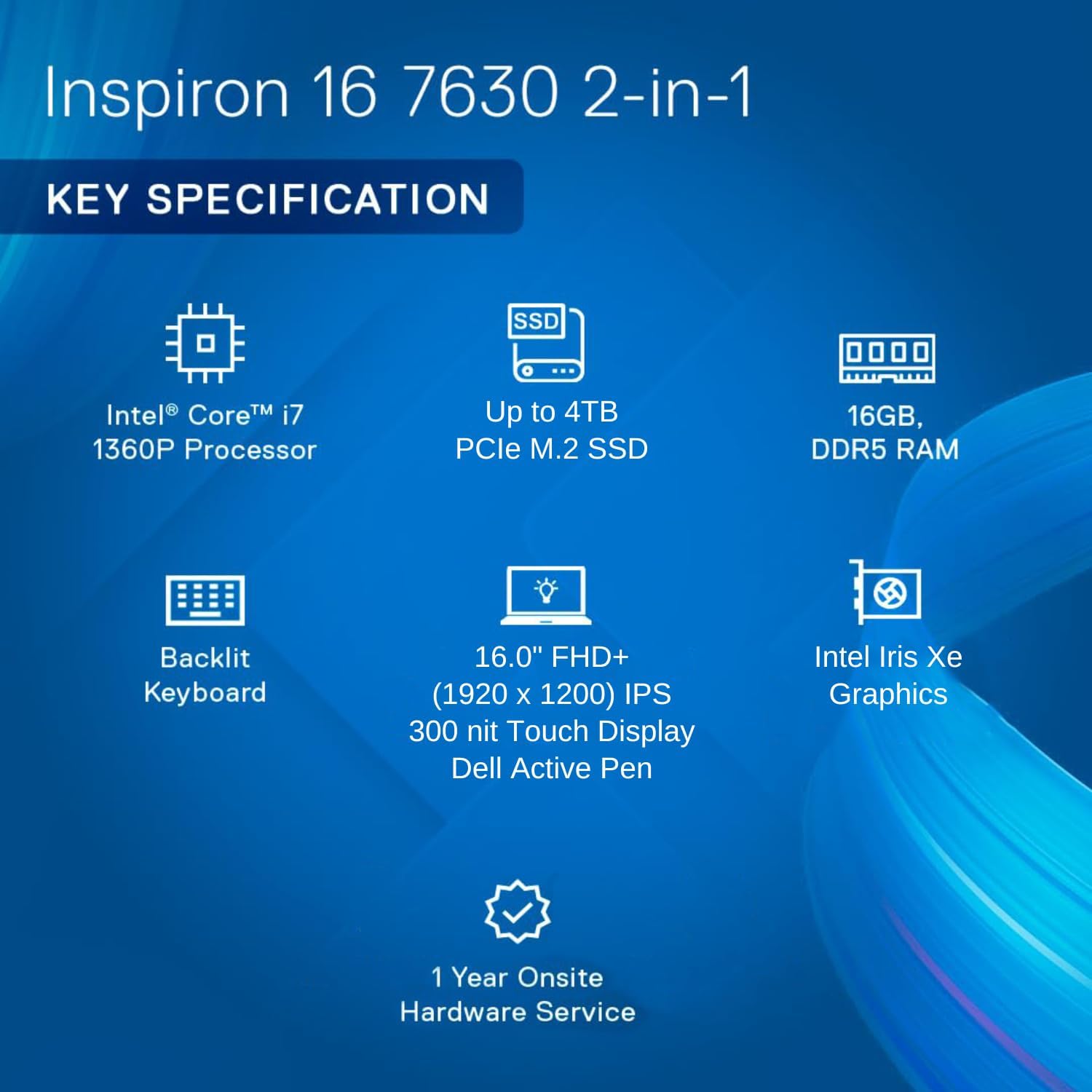 DELL Inspiron Newest 16" 7630 Business Convertible 2-in-1 Laptop, FHD+ Touchscreen, Intel Core i7-1360P, 16GB DDR5 RAM, 2TB PCIe SSD, SD Card Reader, Backlit KB, HDMI, Wi-Fi 6, W11P, Silver