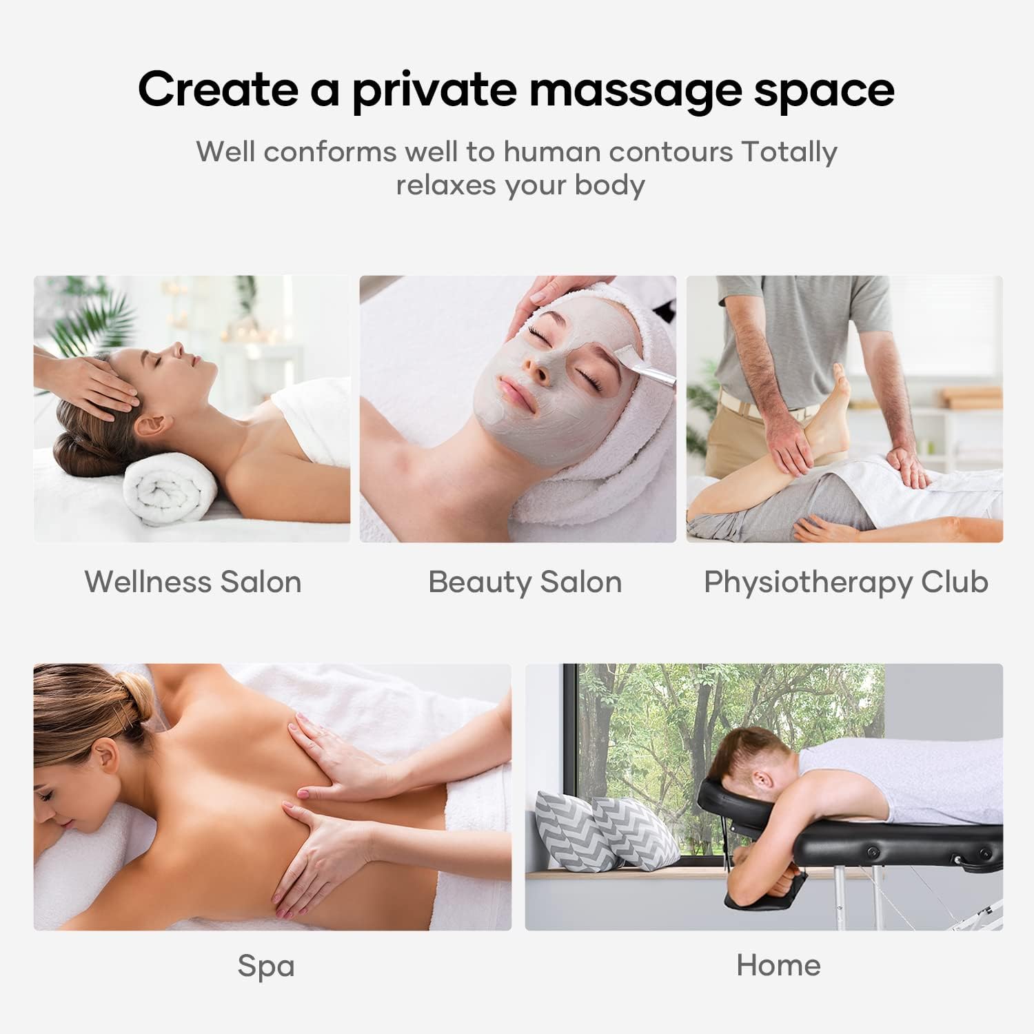 Careboda Professional Massage Table Portable Massage Bed, 3 Section Aluminum Foldable Spa Salon Bed, Comes with Carrying Case & Full Accessories