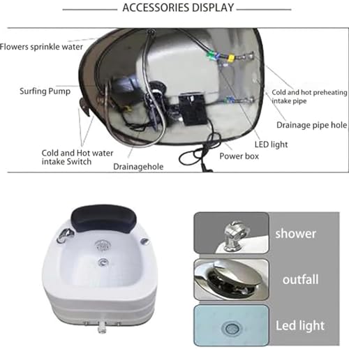Acrylic Foot Bath, Portable Pedicure Foot Spa Bathtub with Adjustable Foot Pedal, Adjustable Hot and Cold Water, Pedicure Bucket Spa Massage Foot Bath for Relaxation and Foot Care,A