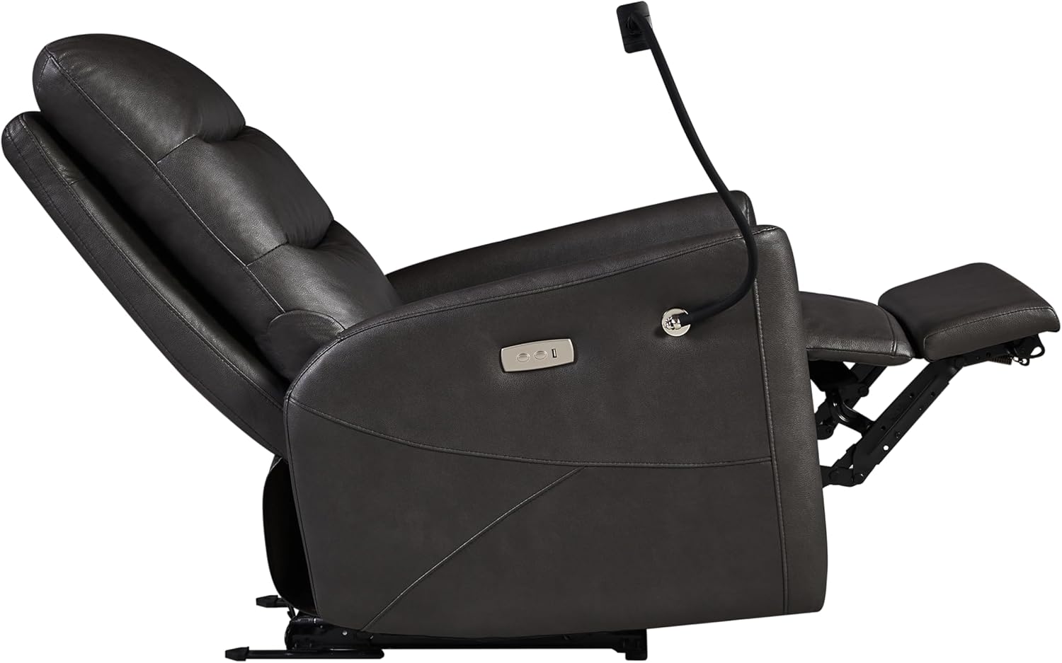 Zero Gravity USB Port and Phone Holder for Adults, Theater Seating Single Sofa for Small Space, Adjustable Lazy Boy Lounge, Easy Control, 3 Position (Grey), Leather Power Recliner Chair