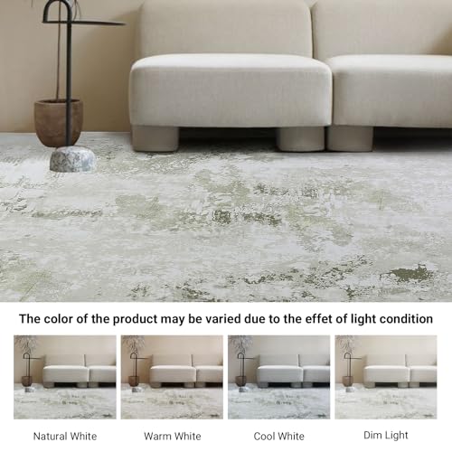 HOMBYS 10x14 ft Modern Area Rug for Living Room Bedroom, Large Abstract Floor Carpet with Non-Slip Backing for Indoor Office Dining Room, Boho Farmhouse Home Deco, Machine Washable, Light Coffee