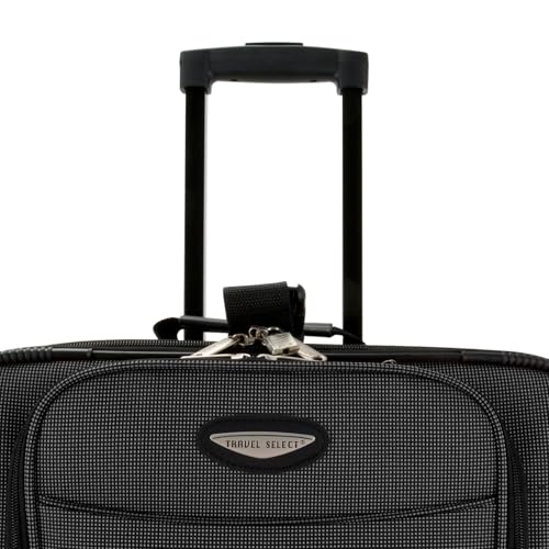 Travel Select Amsterdam 4-Piece Softside Expandable Luggage Set, Lightweight 2-Wheel Upright Suitcases, Travel Tote, Packing Cubes, Gray