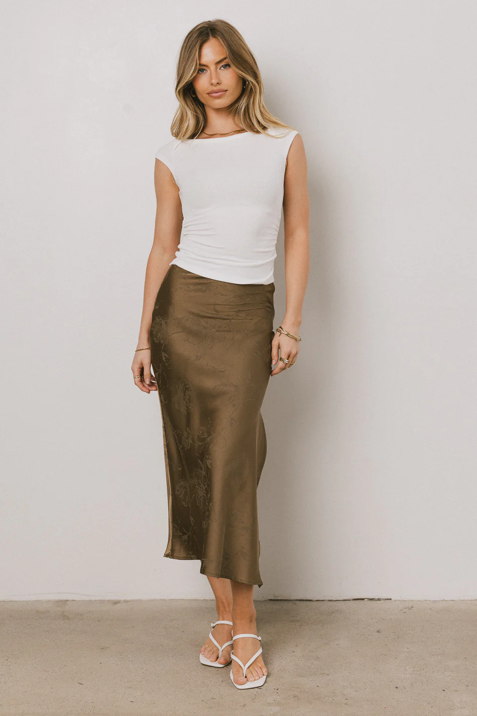 Ellie Floral Maxi Skirt in Olive - FINAL SALE