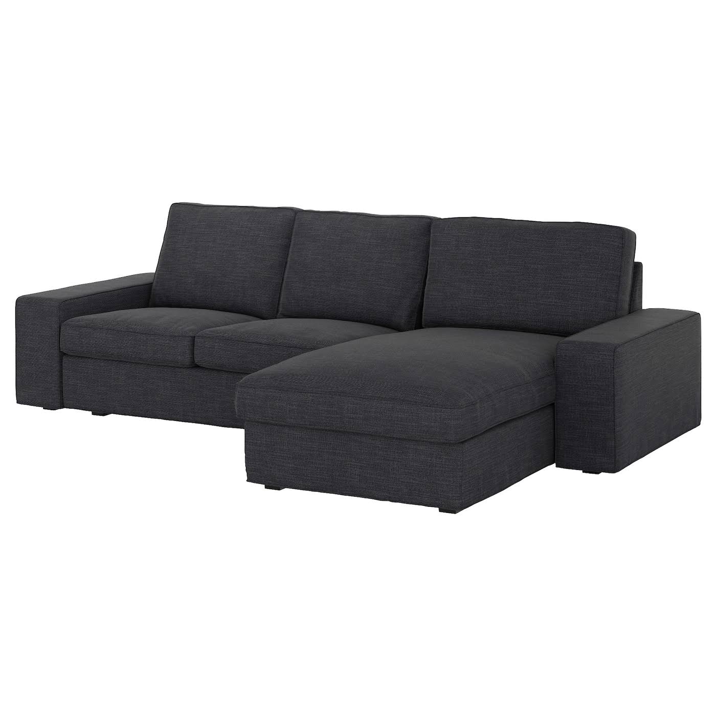 IKEA - Kivik Sofa, with chaise/hillared Anthracite, Max. Width: 110 1/4