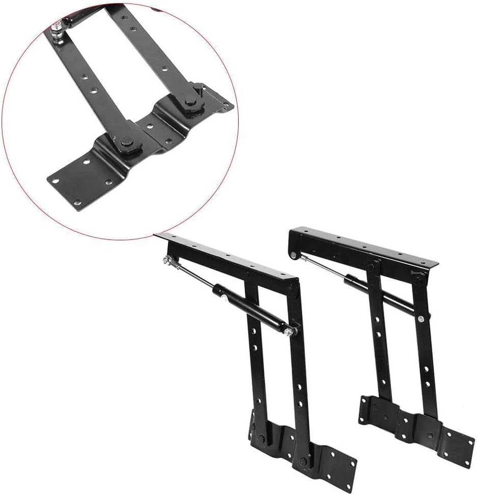 1 Pair Folding Lift up Top Furniture Hinge, Practical Lift Up Coffee Table Mechanism Hardware Fitting Hinge, Spring Standing Desk Frame