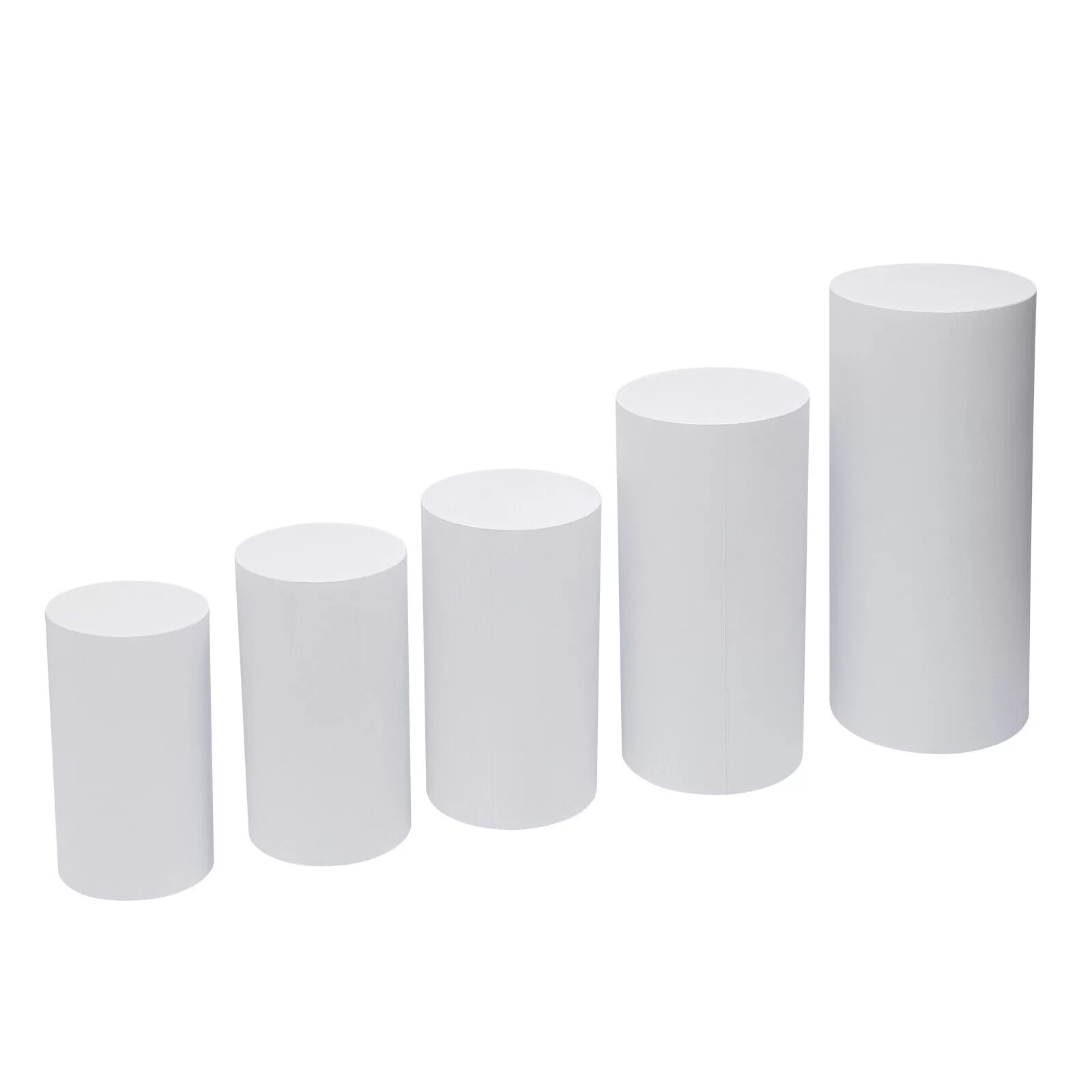 5pcs Cylinder Pedestal Stand Floor Standing Cake Display Stand for Party Decor