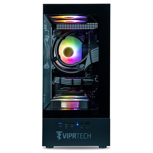ViprTech Stryker 4.0 Liquid-Cooled PC - AMD Ryzen 7 (4.4GHz Turbo), RTX 4060 8GB, 32GB DDR4 3200, 1TB NVMe SSD, 700W PSU, WiFi BT, Win 11 Pro, RGB, Gaming Desktop Computer Prebuilt, White