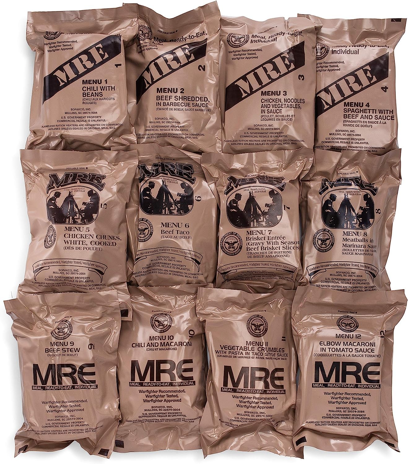 2024 Inspection Dated MRE (Meals-Ready-To-Eat) Case – Military MRE Random Case "A or B"