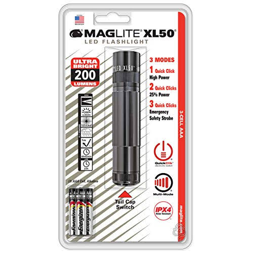 Maglite XL50 LED 3-Cell AAA Flashlight, Gray