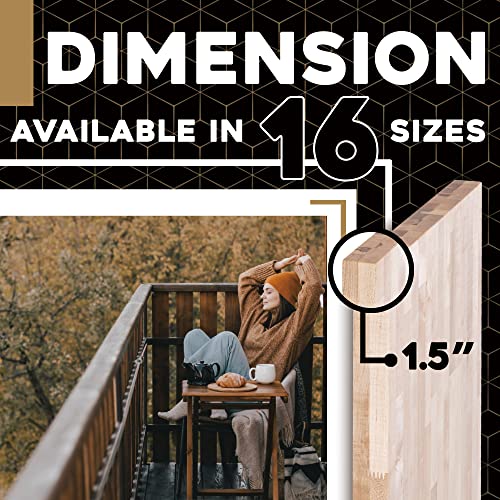 Butcher Block Work Bench Top - 30 x 48 x 1.5 in. Multi-Purpose Maple Slab for Coffee Table, Office Desk, Cutting Board, Bar Table - Natural Finish Table Top and Compatible Base Leg Units by DuraSteel