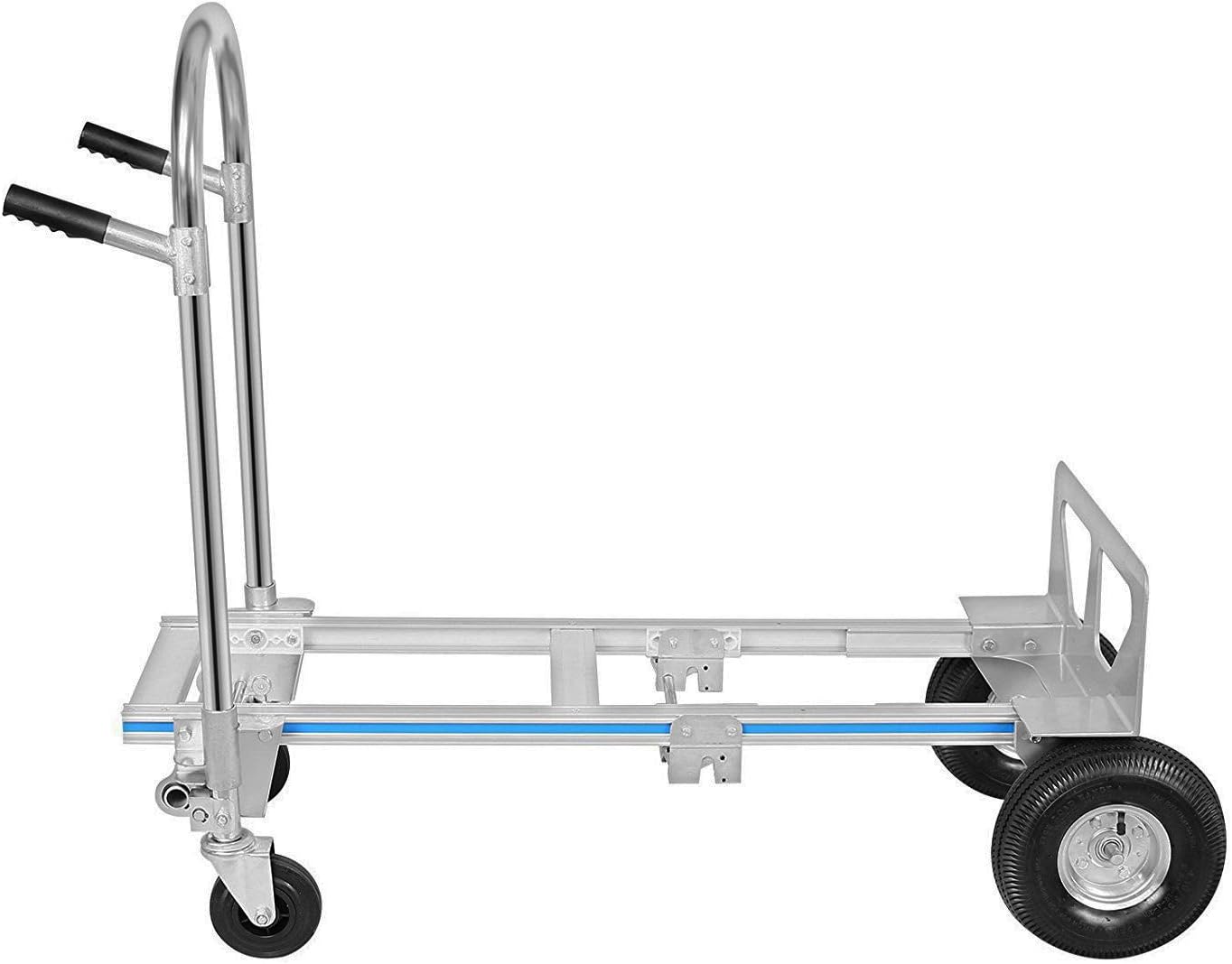 Aluminum Hand Truck, Heavy Duty Convertible Hand Truck Dolly 2 in 1 Design, 770 LBS Utility Cart Dolly Cart with Rubber Wheels Commercial Grade for Transportation in Warehouse