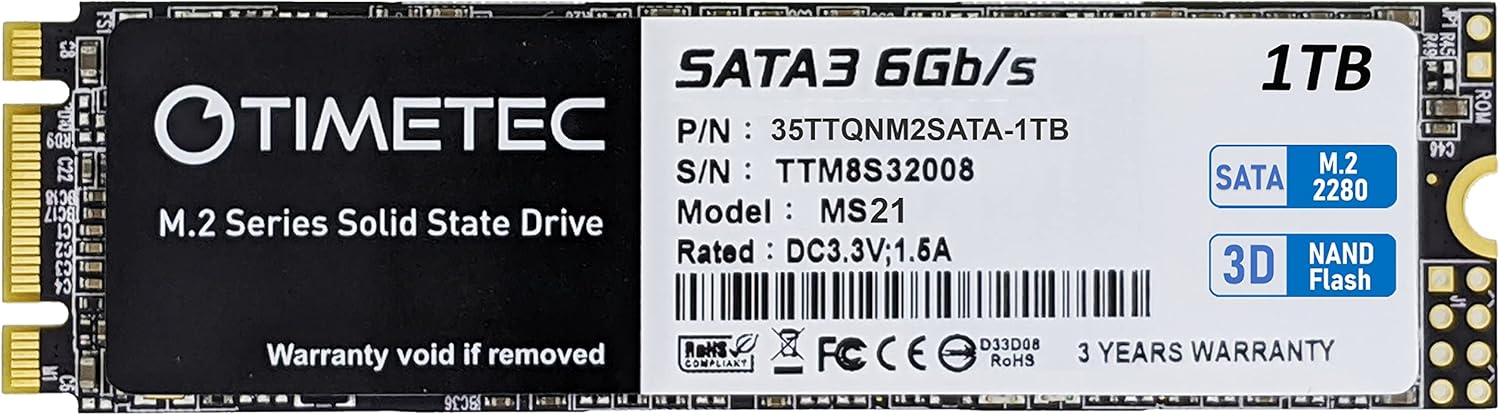 Timetec 2TB SSD 3D NAND SATA III 6Gb/s 2.5 Inch 7mm (0.28) Read Speed Up to 550 MB/s SLC Cache Performance Boost Internal Solid State Drive for PC Computer Desktop and Laptop (2TB)