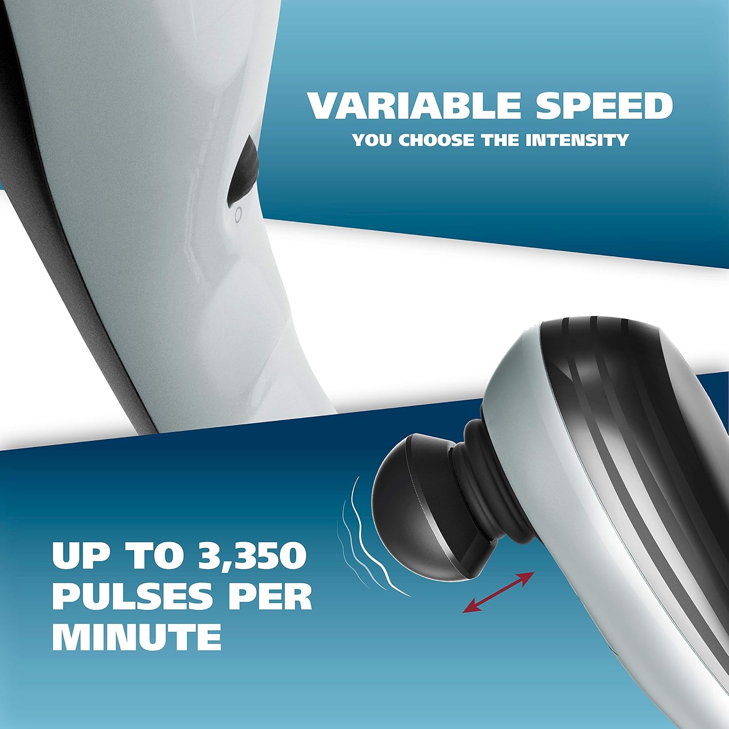 Wahl Deluxe Deep Tissue Percussion Therapeutic Handheld Massager - Variable Intensity to Relieve Pain with 5 Unique Attachment Heads and Zippered Storage Case - Model 4290-2201