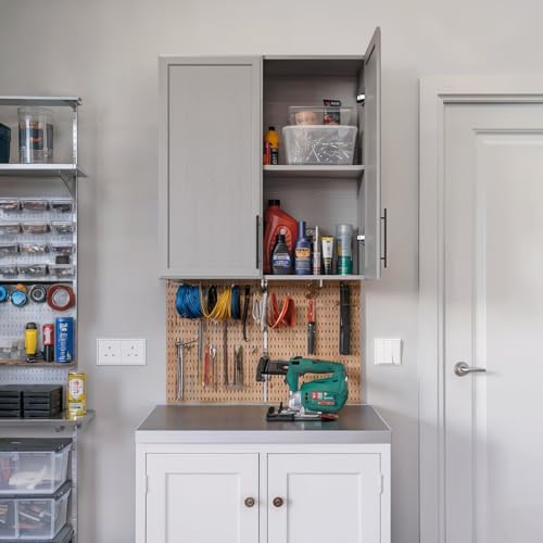 FIMELLO 30" Laundry Room Wall Cabinet with Adjustable Shelf, Large Wall Storage Cabinet, White Wall Cabinet with Doors, Upper Kitchen Cabinet, Cabinets for Laundry, Bathroom, Kitchen -White