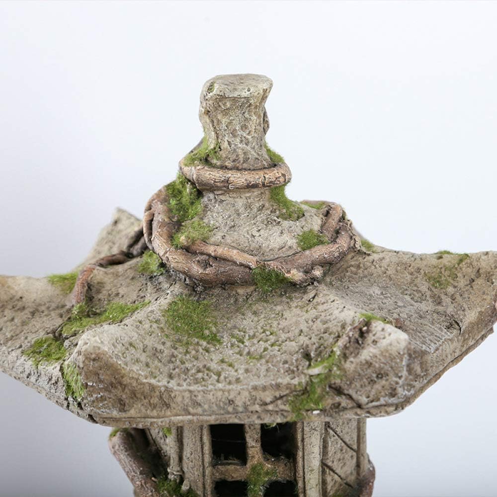 Garden Solar Ornament Japanese Pagoda, Outdoor Decor Sculpture Lantern Decor Buddha