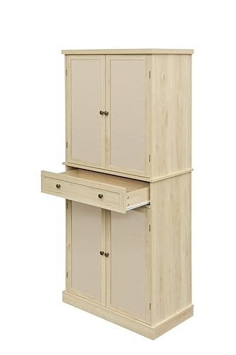 NicBex Modern Pantry Cabinet Farmhouse Bar Cabinet for Liquor and Glasses, Dining Room Kitchen Cabinet with Wine Rack, Sideboards Buffets Bar Cabinet, Charcoal Grey