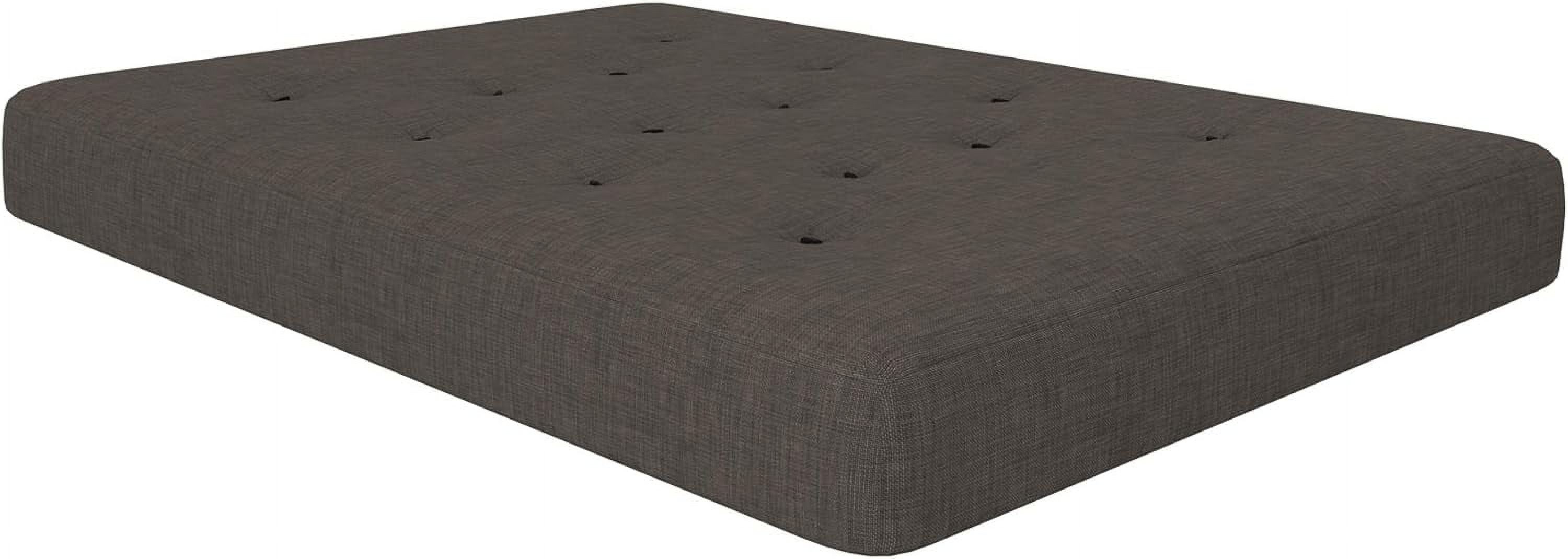 Cozey 8-Inch Pocket Spring Coil Futon Mattress, Polyester Linen, Full, Taupe Gray