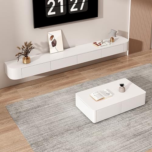 Floating TV Stand Wall Mounted TV Cabinet with Drawers Hanging TV Stand Entertainment Center Media Cabinet Storage Unit (Color : Grey, Size : 120cm/47.24inch)