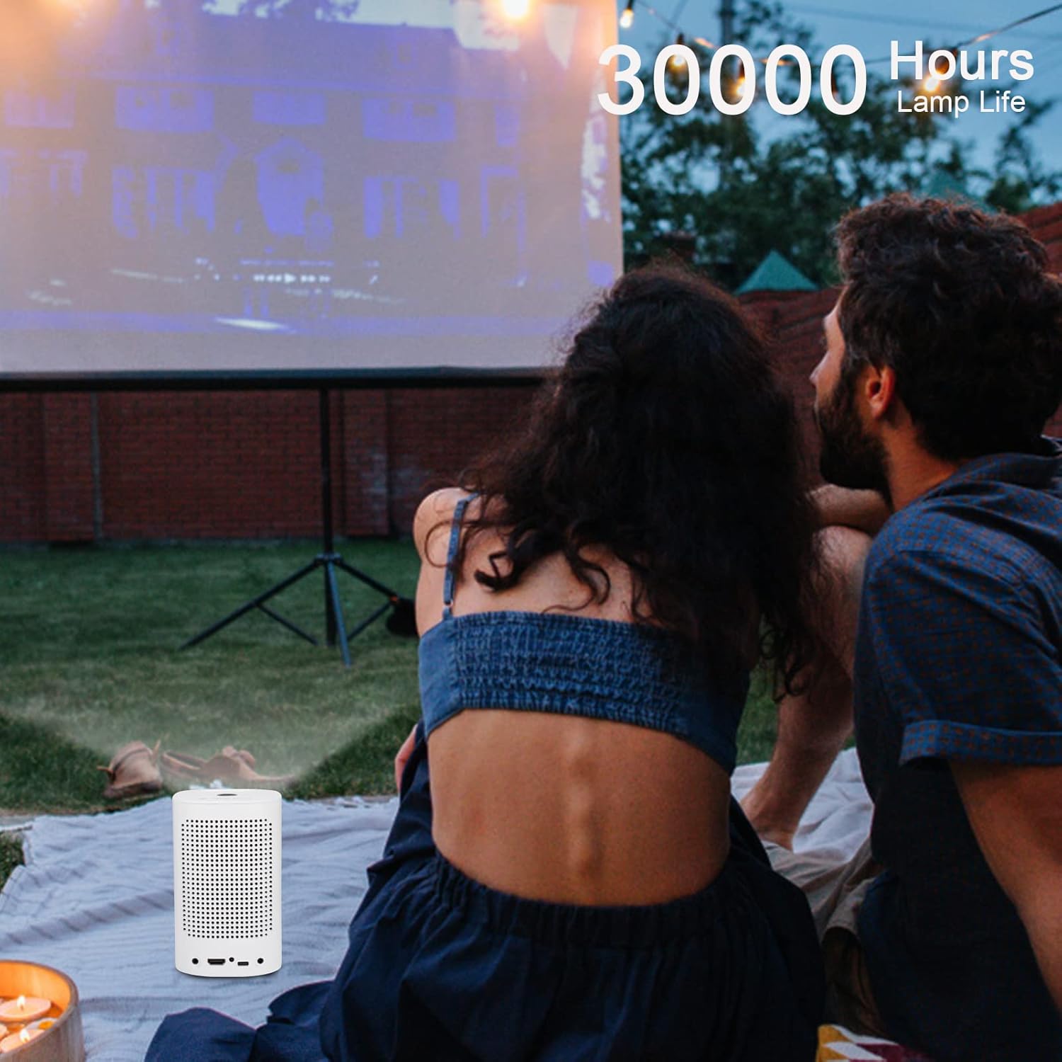 Mini Projector Portable Video-Projector, 30000 Hours Multimedia Home Theater Movie Projector, Supports Full HD 1080P, Compatible with HDMI, USB, Laptop, Smartphone Pack of 2