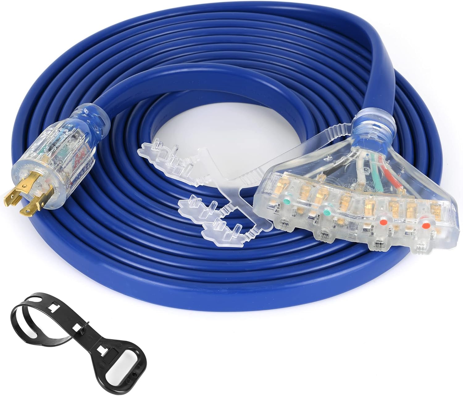 25-Foot 30-Amp 125/250-Volt Fan-Style Generator Extension Cord (L14-30P to Four 5-20R) Pack of 2