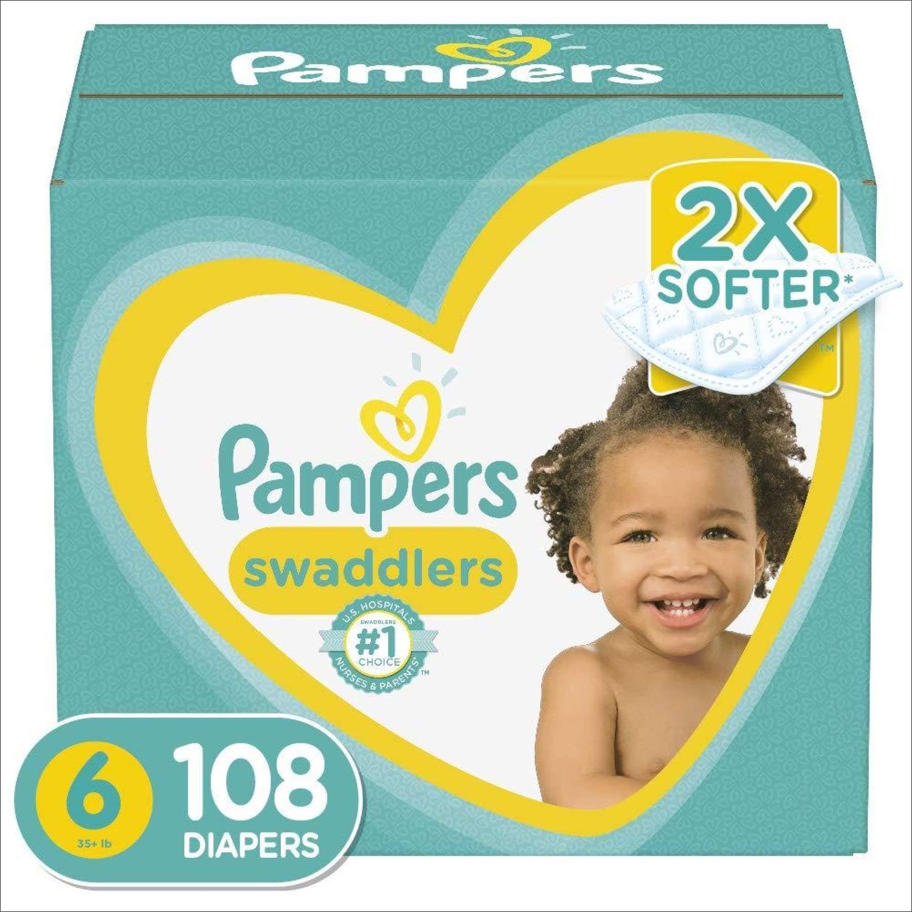 Pampers Swaddlers Disposable Diapers, Size 6 - 108 count