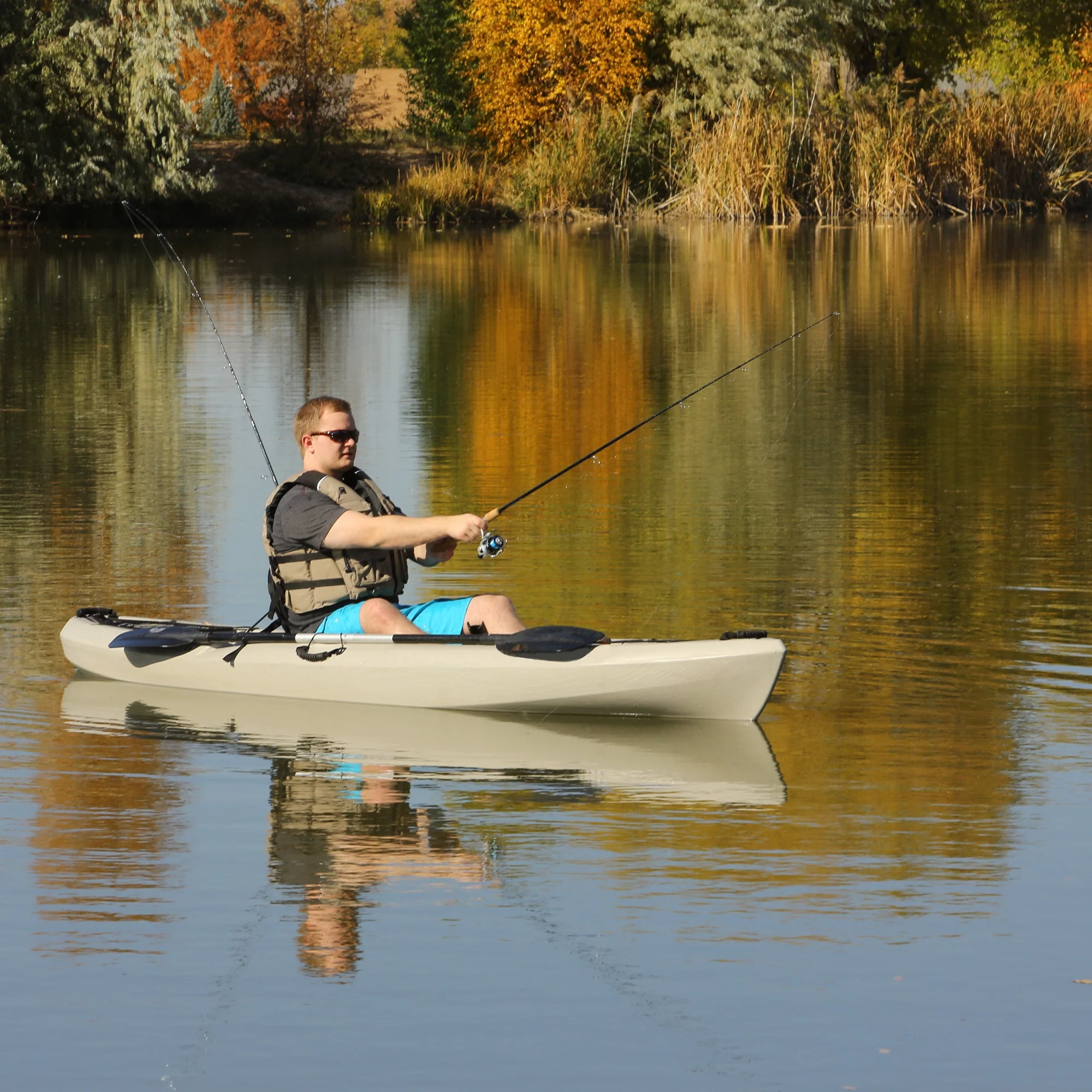 Lifetime Stealth Angler 110 Sit-on-Top Fishing Kayak, Sandstone (90514)
