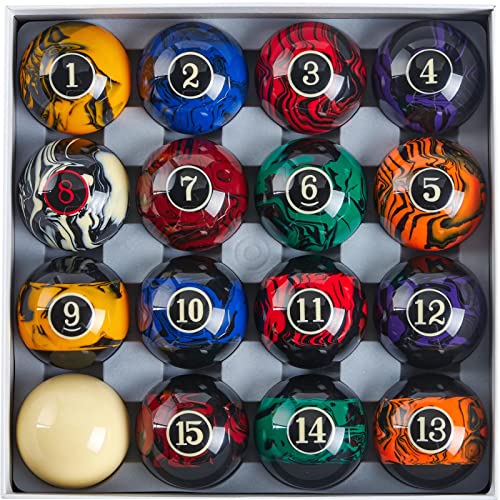 Premium Billiard Balls Pool Table Accessories 2-1/4" Regulation Size 16 Pool Balls Billiard Set