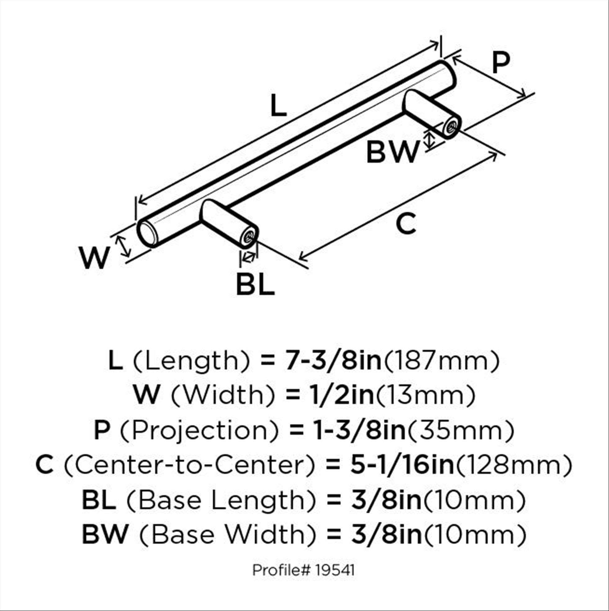 Amerock 10BX40517ORB Bar Pulls 5-1/16 in (128 mm) Center-to-Center Oil-Rubbed Bronze Cabinet Pull - 10 Pack