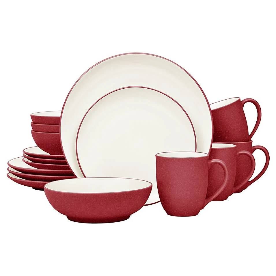 Noritake Colorwave Coupe 16-Piece Dinnerware Set in Raspberry