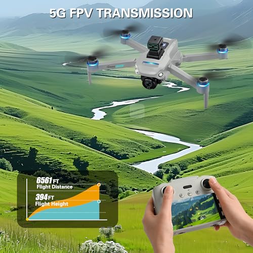 Drone with 4K UHD Camera for Adults,GPS RC Drone Brushless Motor,Upgraded Tablet Screen,Gimbal EIS, Smart FPV Foldable Quadcopter for Beginners, Auto Return, Follow Me, Waypoints, 60 Mins Flight Time,Gift, with Obstacle Avoidance