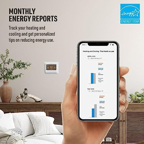 Honeywell Home RTH9585WF Wi-Fi Smart Color Thermostat, 7 Day Programmable, Touch Screen, Energy Star, Alexa Ready, C-Wire Required, Not Compatible with Line Volt Heating Gray