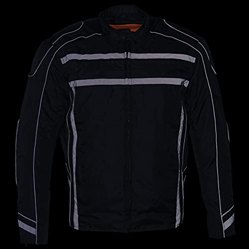 Milwaukee Leather Men's Armored Textile Motorcycle Rider Jacket-Year Round Wear