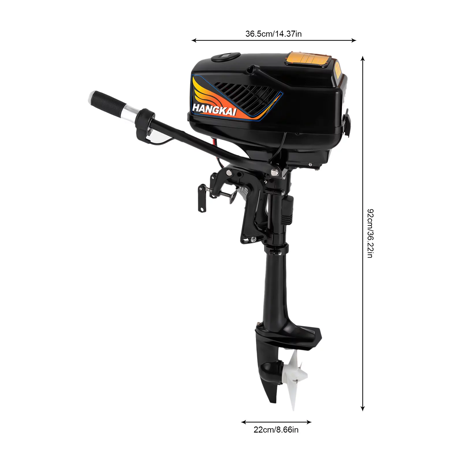 Aiqidi 48V 1200W Electric Outboard Motor Marine Fishing Boat Engine Brushless Trolling Motor Short Shaft with 3 Blades Propeller for Fishing Aquaculture Outdoor Adventure