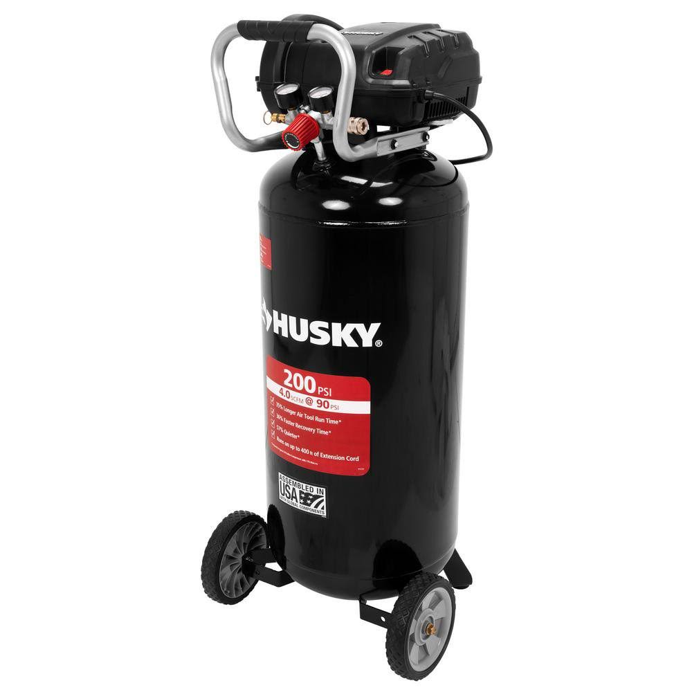 Husky C202H - 20 gal. 200 PSI Oil Free Portable Vertical Electric Air Compressor