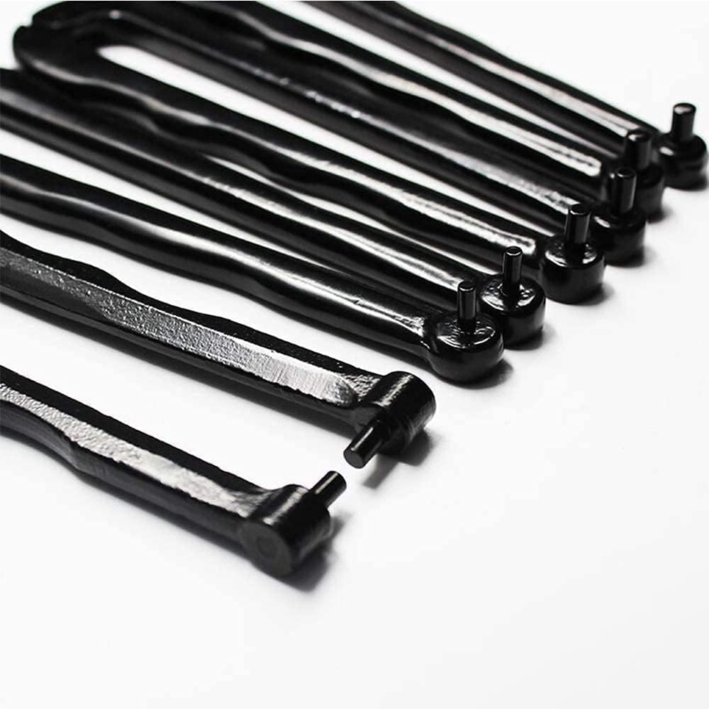 Universal Black Finish Steel Adjustable Face Spanner Wrench Pin Pliers For Round Nuts with Drilled Holes (3mm)
