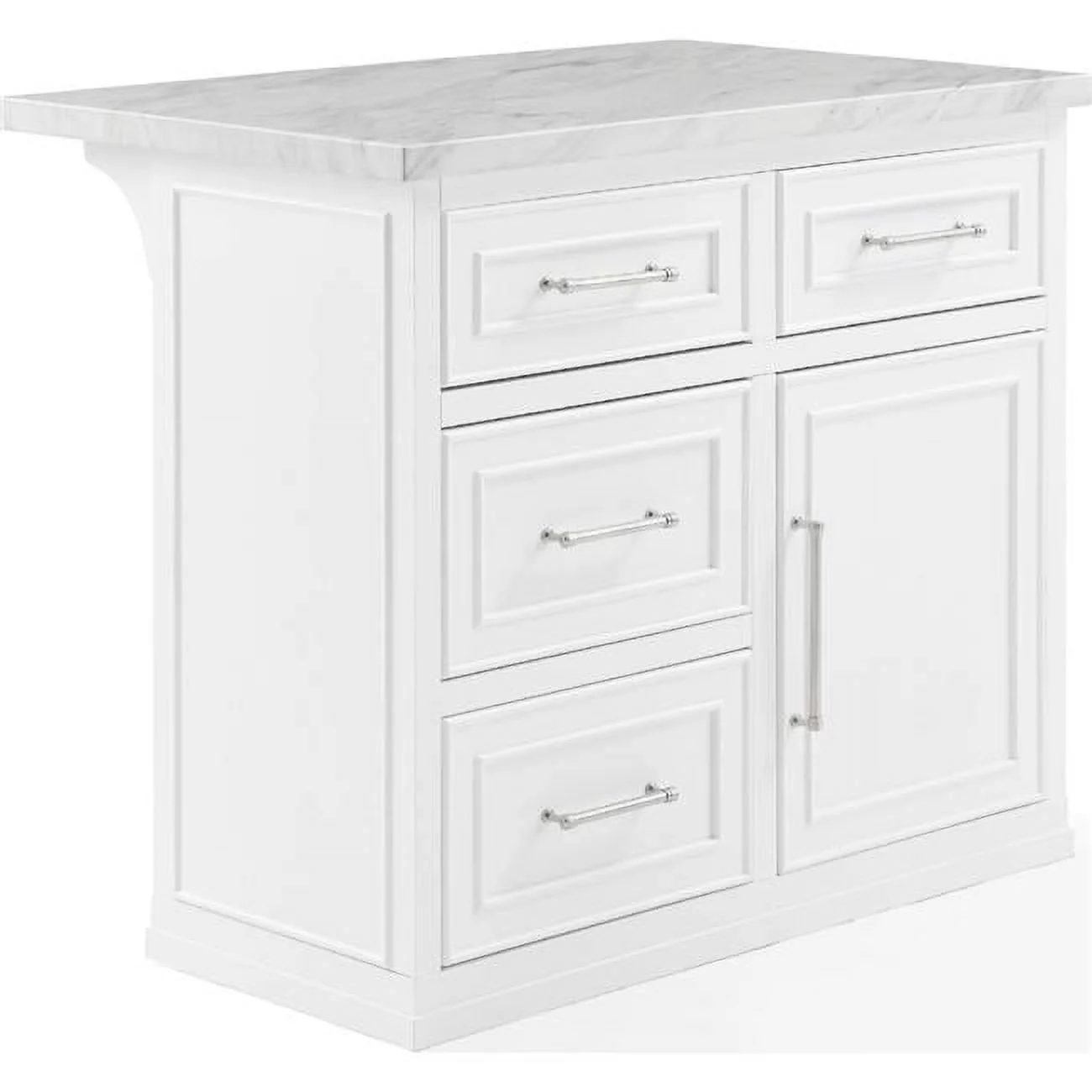 Crosley Furniture Cutler Modern MDF Wood Kitchen Island in White