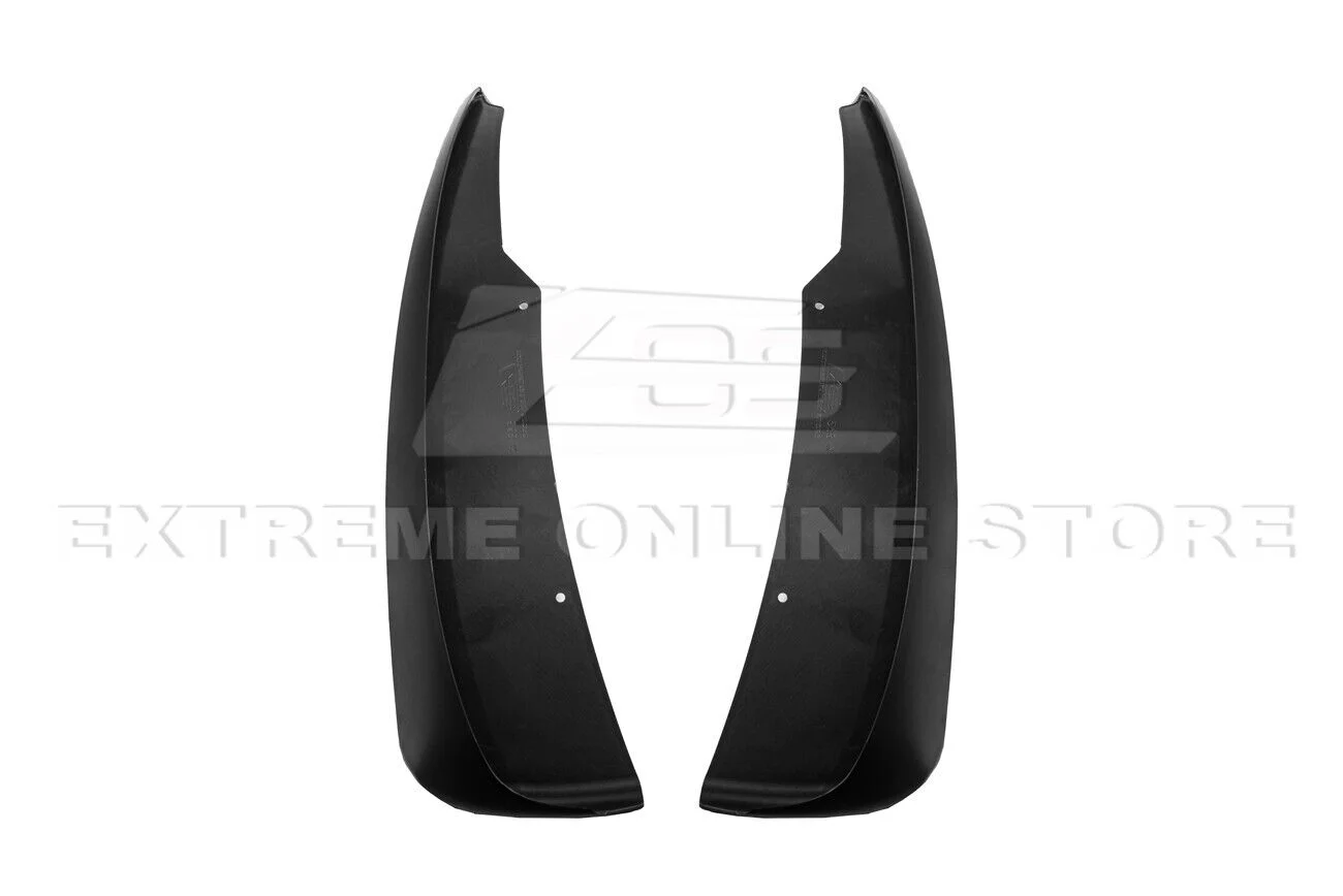 Replacement For 1997-2004 Chevrolet Corvette C5 ALL Models | GM Factory XL Extended Style Front & Rear Side Splash Guards Mud Flap Pair ( ABS Plastic - Matte Black )