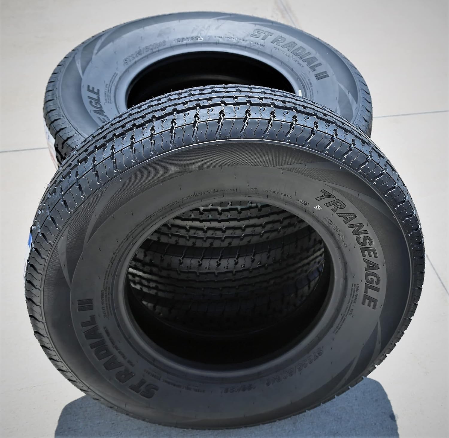 Set of 2 (TWO) Transeagle ST Radial II Premium Trailer Radial Tires-ST235/80R16 235/80/16 235/80-16 126/122L Load Range F LRF 12-Ply BSW Black Side Wall