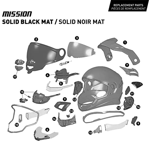 CKX Mission Full Face Helmet - Carbon Solid Electric Double Shield