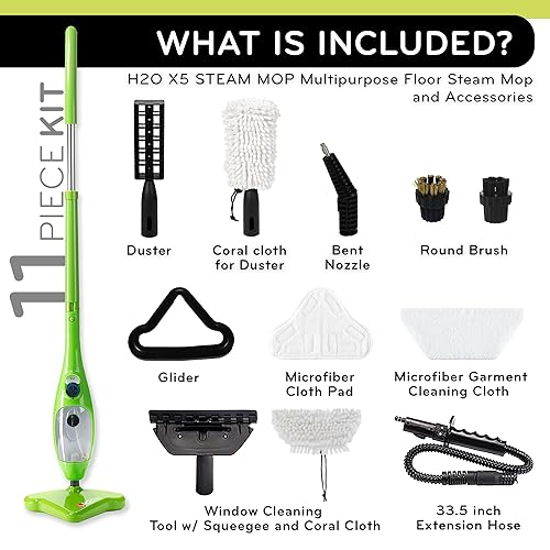 H2O Mop X5 All-Purpose Hand Held Steam Cleaner for Home Use, Floor Cleaner, Grout cleaner, Hand Held steamer and Upholstery cleaner,Ideal for hardwood, tiles, grout, floor, upholstery, carpet