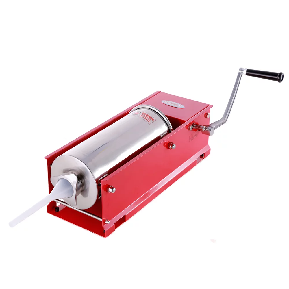 HAKKA 11 Lbs(5liter) Sausage Stuffer 2 Speed Steel Horizontal Sausage Stuffer Maker