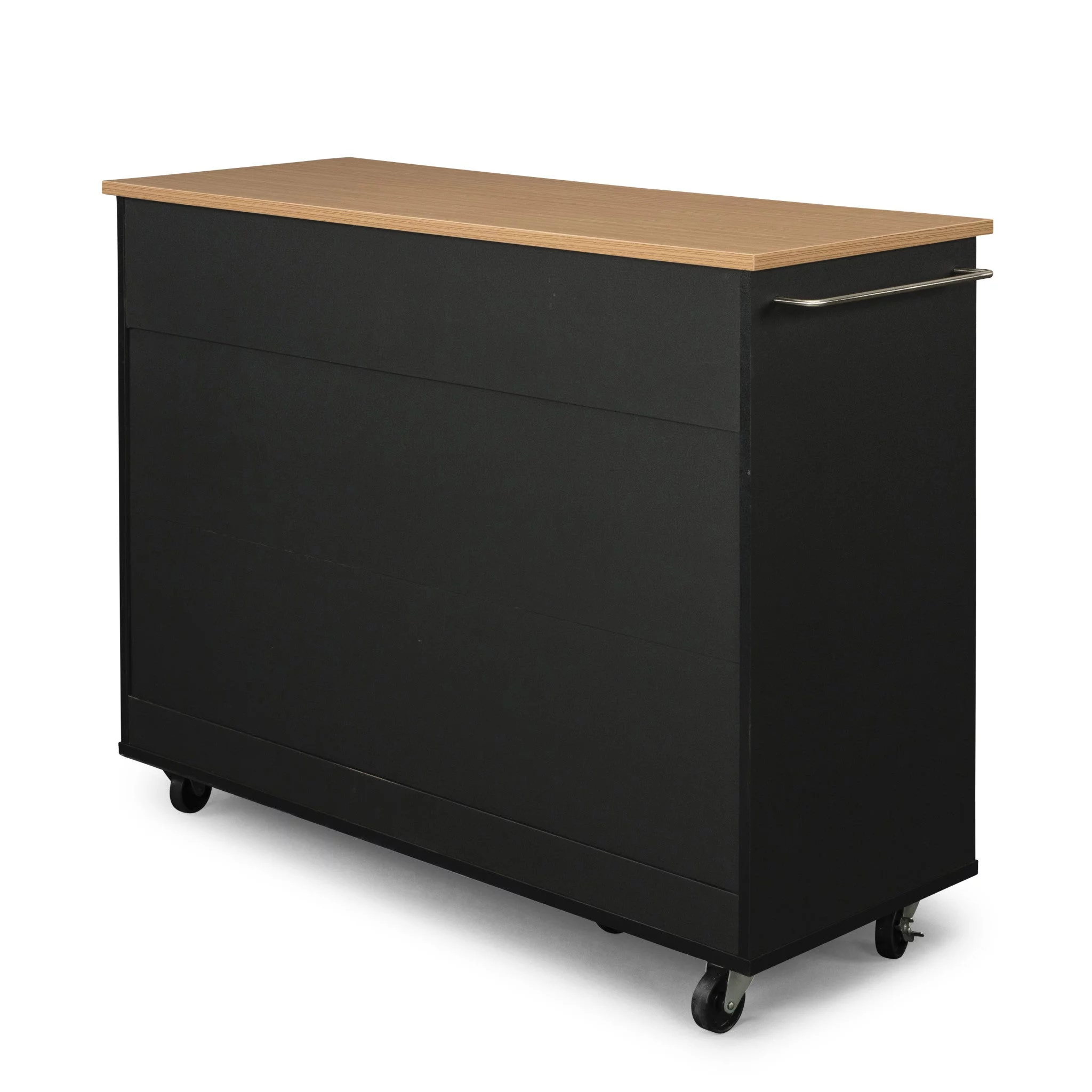 Homestyles Storage Plus Wood Kitchen Cart in Black